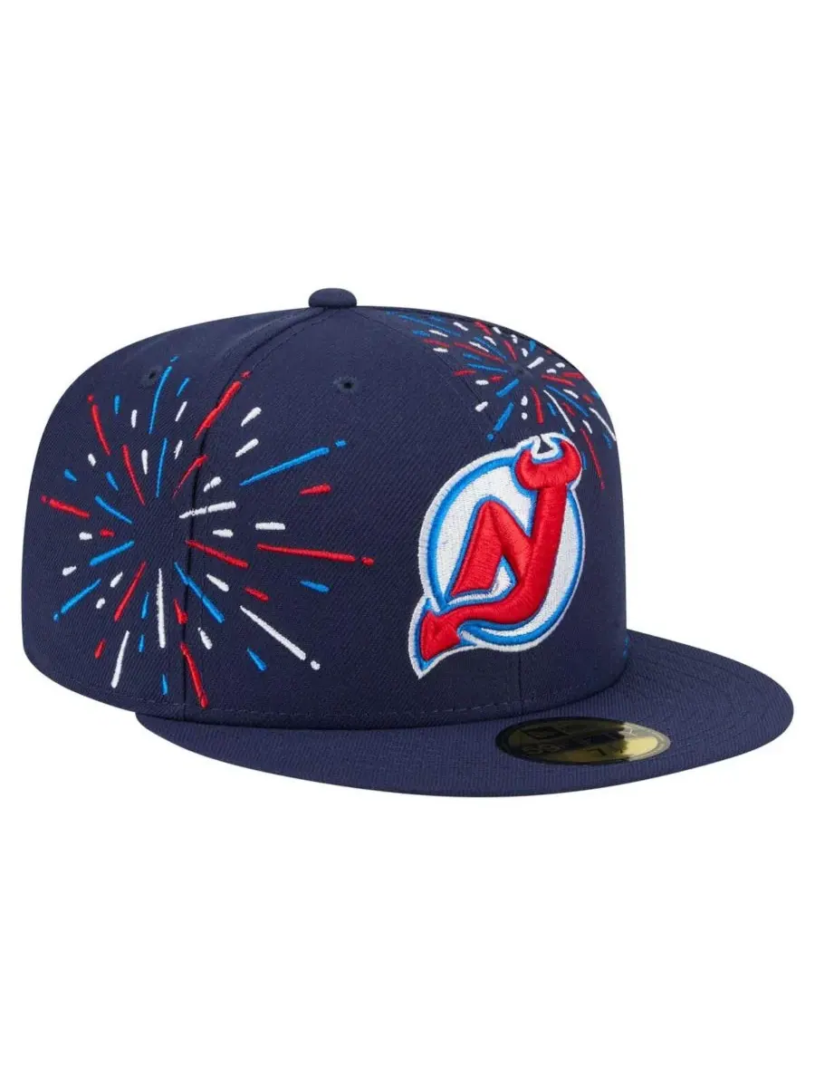 New Era Мужская темно-синяя бейсболка New Jersey Devils Americana Fireworks 59FIFTY — изображение 3 из 4, темно-синий