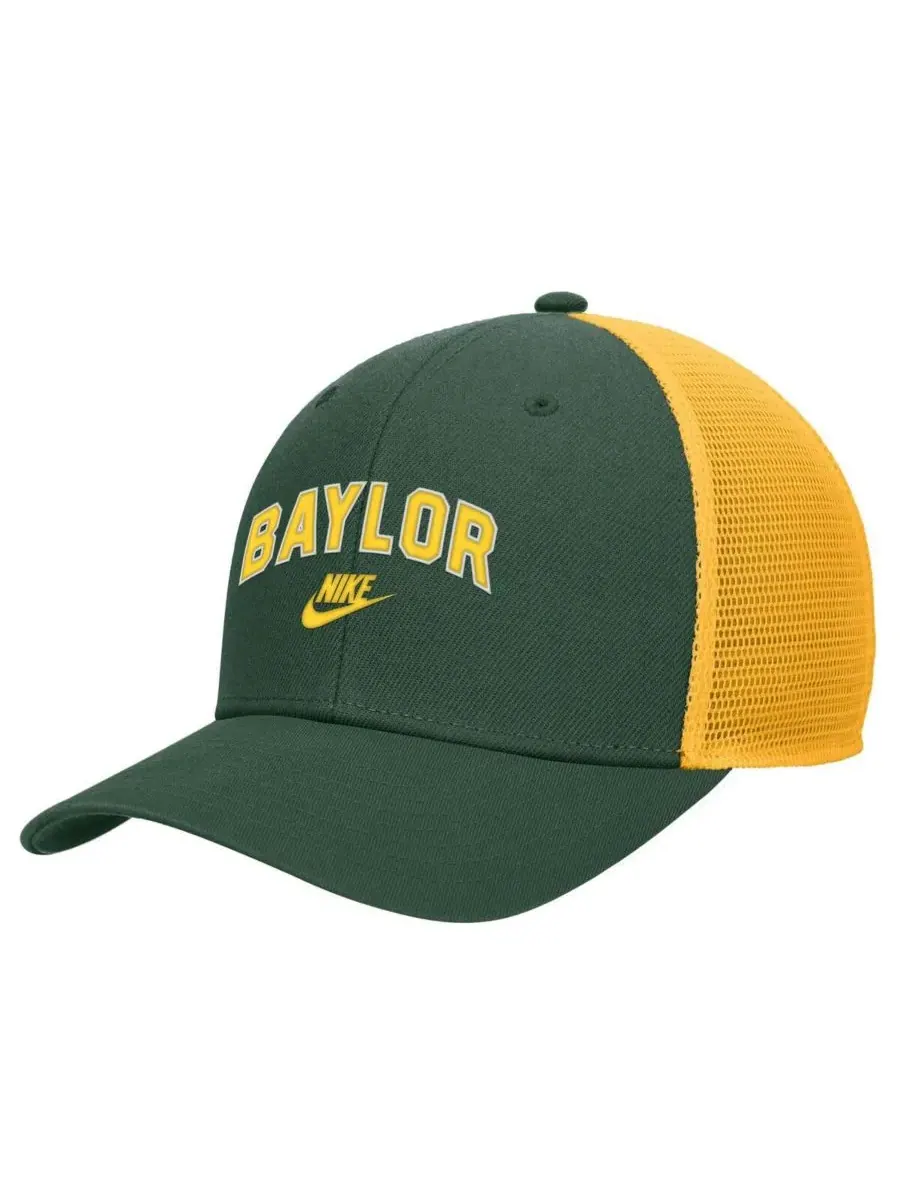 Nike Мужская зеленая винтажная бейсболка-тракер Baylor Bears Arch Rise Performance с регулируемым — изображение 1 из 2