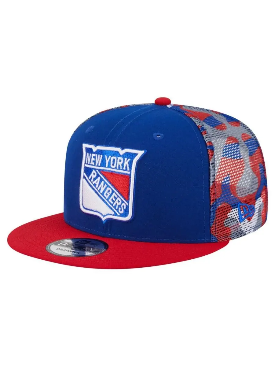 New Era Мужская сине-красная камуфляжная кепка New York Rangers 9FIFTY с регулируемой застежкой — изображение 1 из 4
