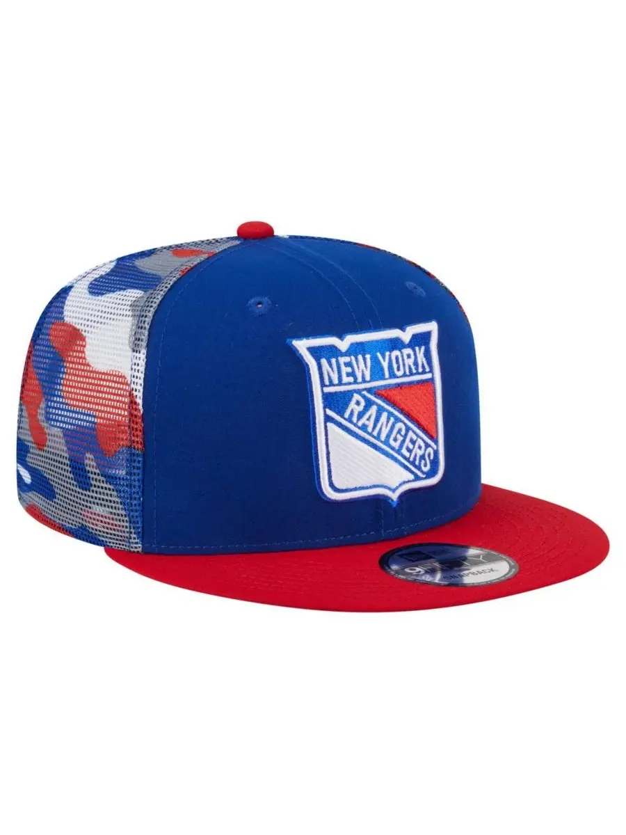 New Era Мужская сине-красная камуфляжная кепка New York Rangers 9FIFTY с регулируемой застежкой — изображение 3 из 4