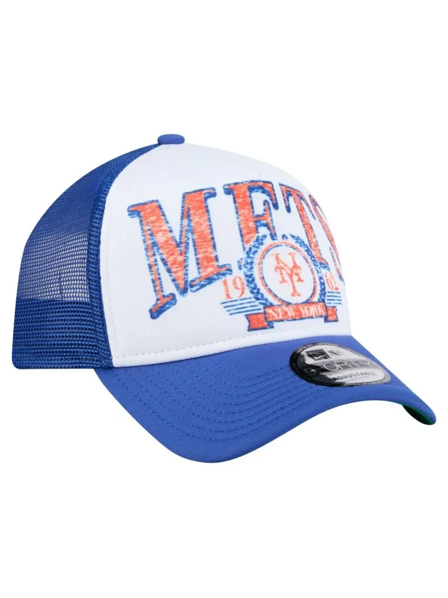 New Era Мужская белая бейсболка New York Mets с эффектом потертости, регулируемая, модель 9FORTY — изображение 2 из 4, белый