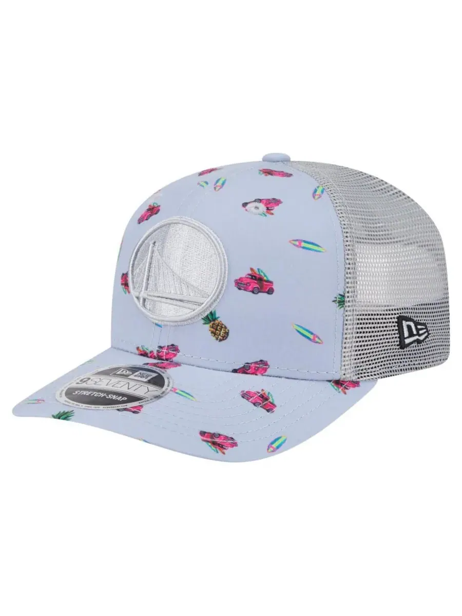 New Era Мужская светло-голубая/серая кепка Golden State Warriors Adventure Aloha Pattern 9SEVENTY — изображение 1 из 5