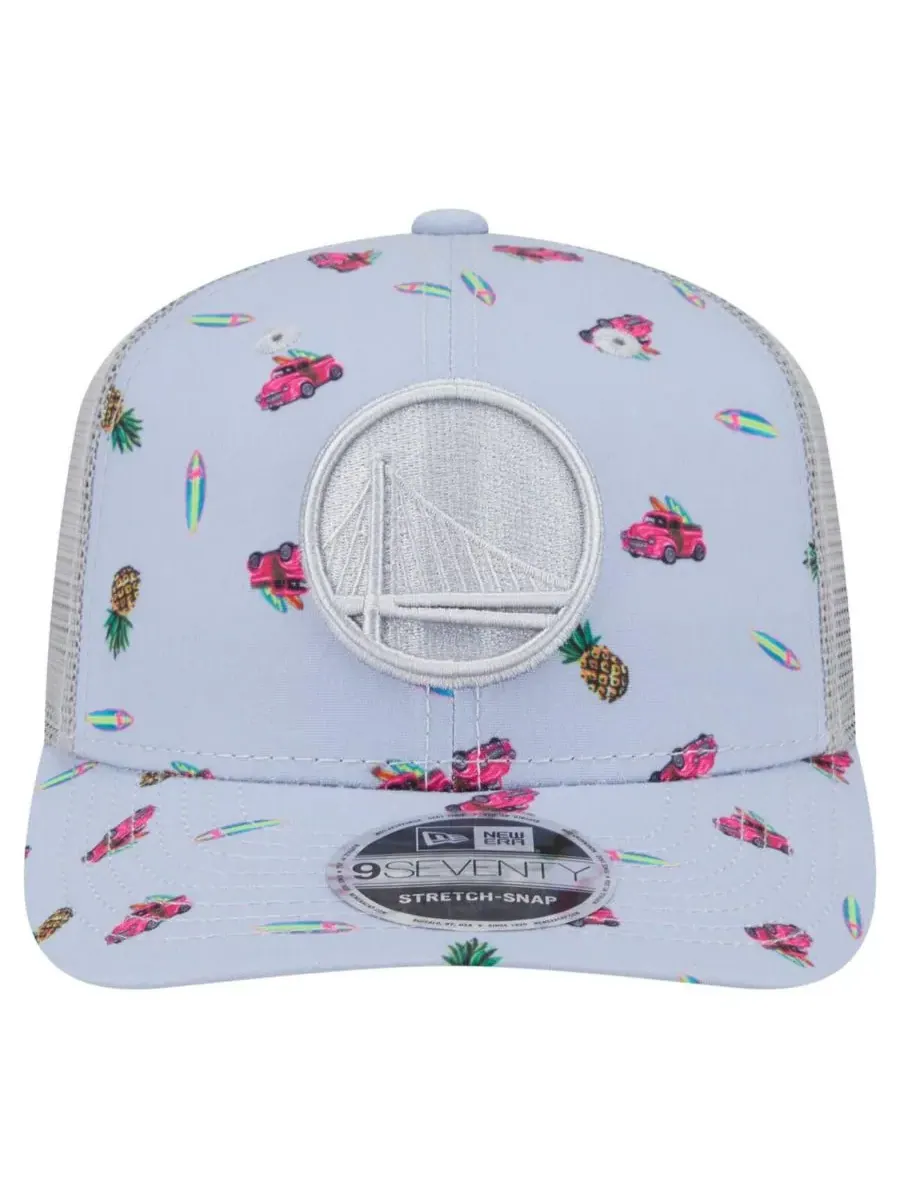 New Era Мужская светло-голубая/серая кепка Golden State Warriors Adventure Aloha Pattern 9SEVENTY — изображение 2 из 5