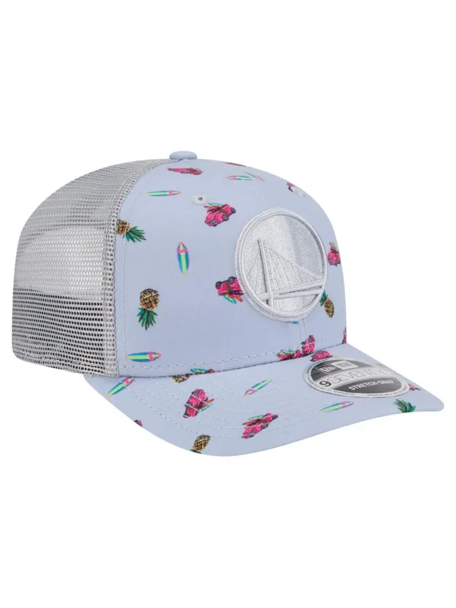 New Era Мужская светло-голубая/серая кепка Golden State Warriors Adventure Aloha Pattern 9SEVENTY — изображение 3 из 5
