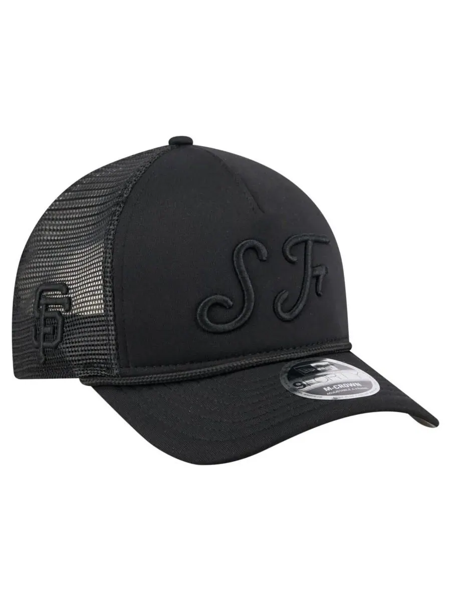 New Era Мужская черная регулируемая бейсболка San Francisco Giants City Initial 9FORTY A-Frame — изображение 3 из 4, черный
