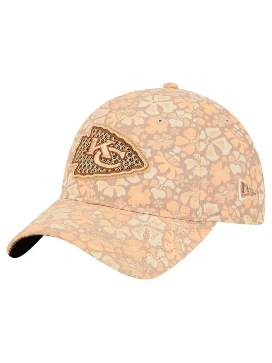 Кепка с цветочным принтом Kansas City Chiefs Floral 9TWENTY New Era — изображение 1 из 4, бежевый