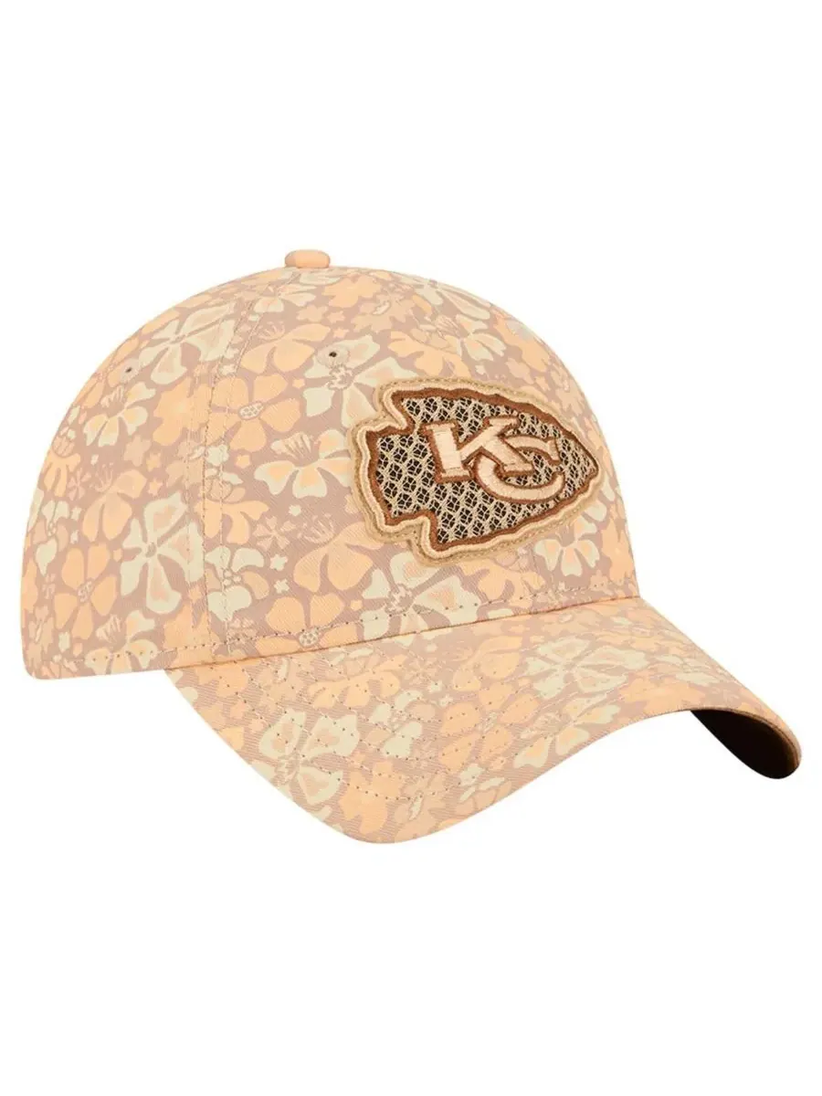 Кепка с цветочным принтом Kansas City Chiefs Floral 9TWENTY New Era — изображение 3 из 4, бежевый