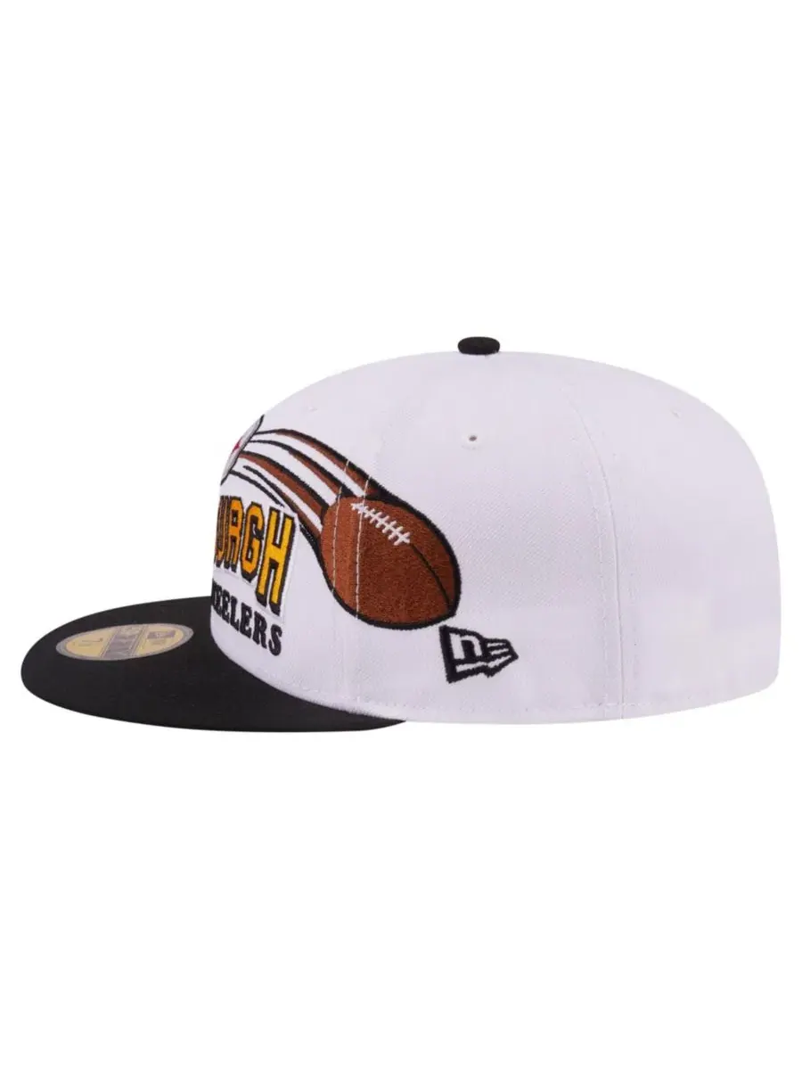 Кепка с вышивкой Pittsburgh Steelers Retro Swoop New Era — изображение 7 из 7, белый черный
