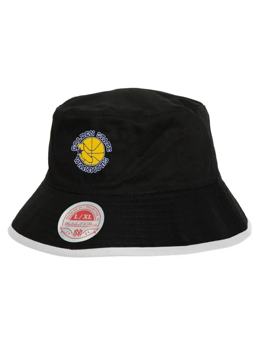 Mitchell & Ness Мужская двусторонняя панама Golden State Warriors — изображение 1 из 3, черный синий