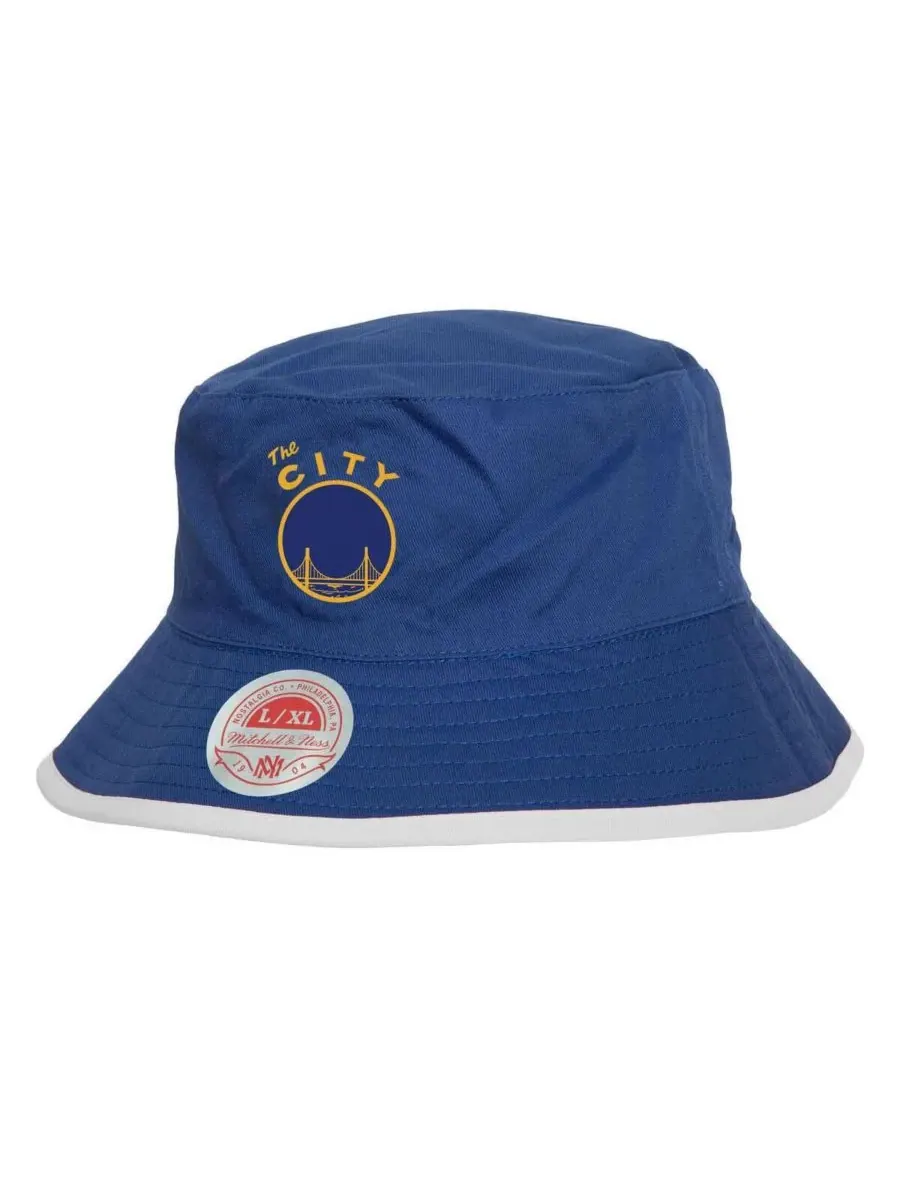 Mitchell & Ness Мужская двусторонняя панама Golden State Warriors — изображение 3 из 3, черный синий