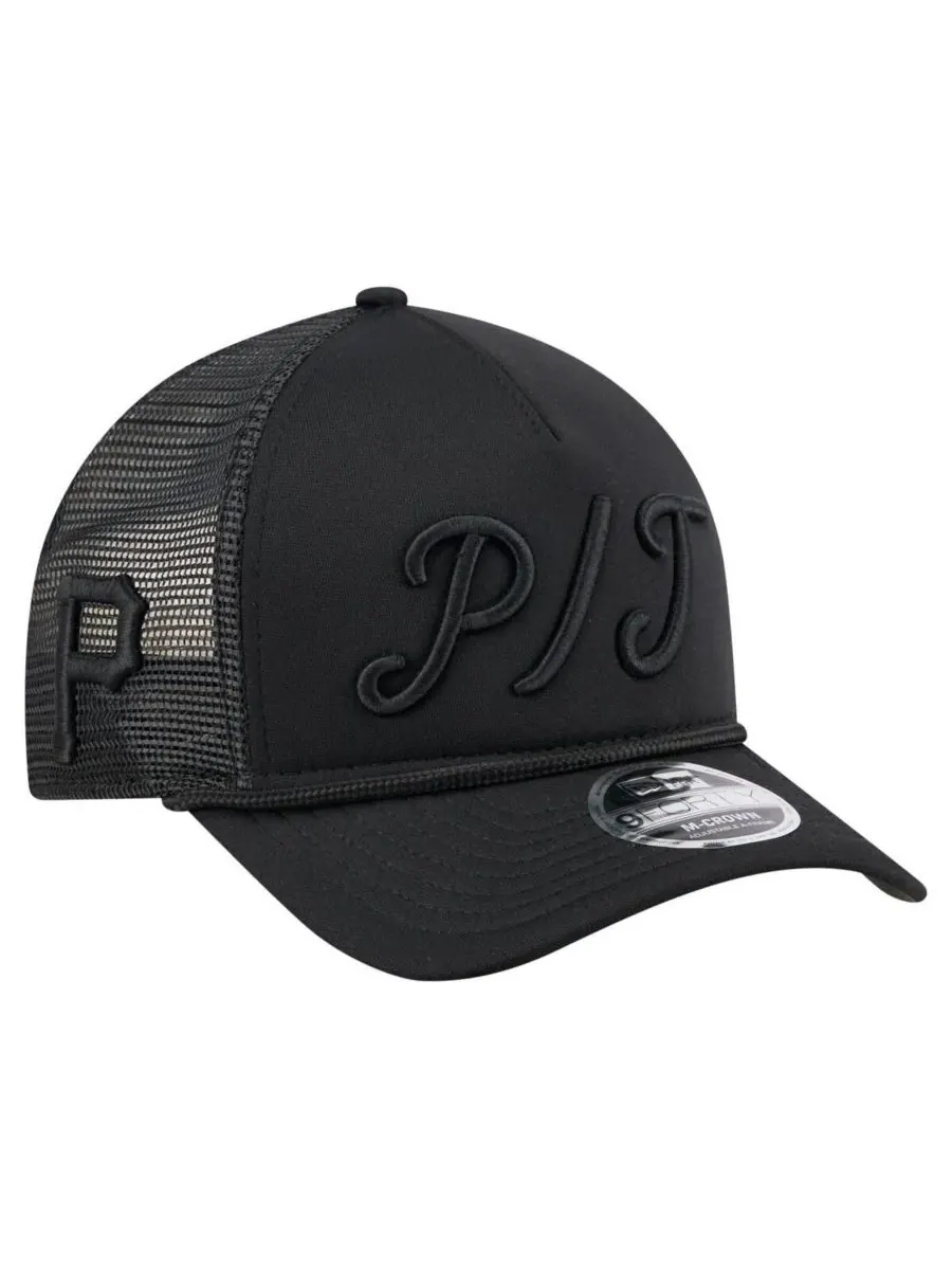 New Era Мужская черная регулируемая бейсболка Pittsburgh Pirates City Initial 9FORTY A-Frame M-Crown — изображение 3 из 4