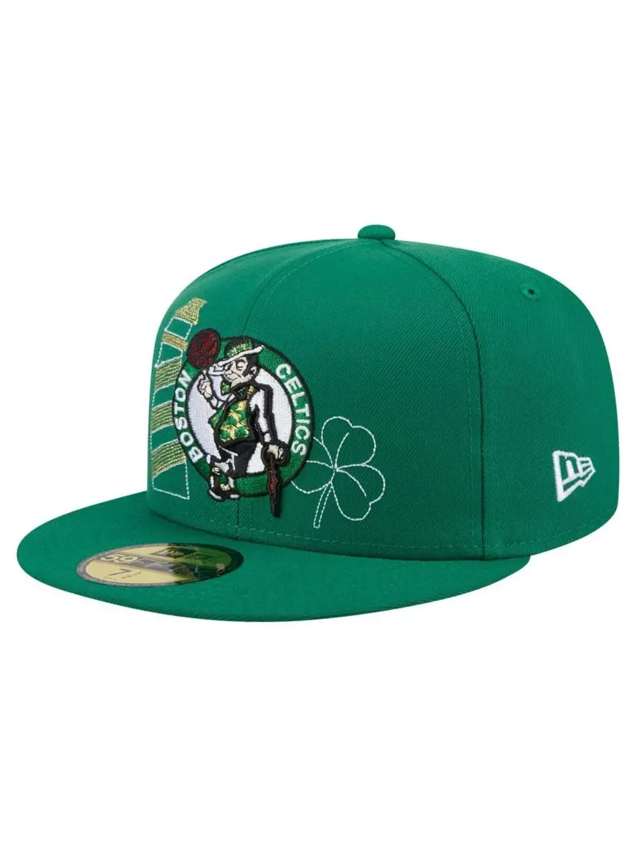 New Era Мужская бейсболка Boston Celtics State Stitch 59FIFTY ярко-зеленого цвета — изображение 1 из 5, зеленый