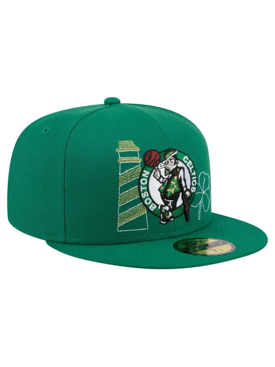 New Era Мужская бейсболка Boston Celtics State Stitch 59FIFTY ярко-зеленого цвета — изображение 4 из 5, зеленый