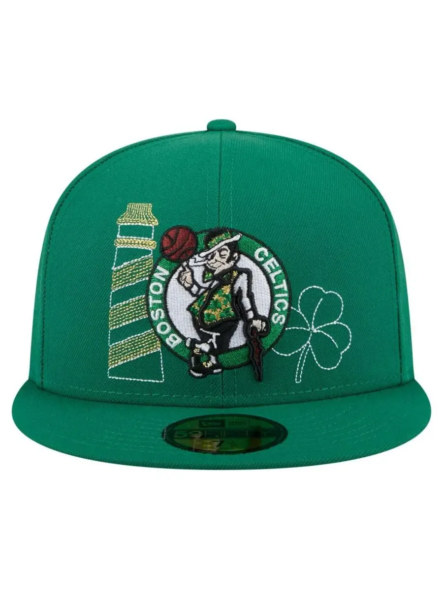 New Era Мужская бейсболка Boston Celtics State Stitch 59FIFTY ярко-зеленого цвета — изображение 5 из 5, зеленый