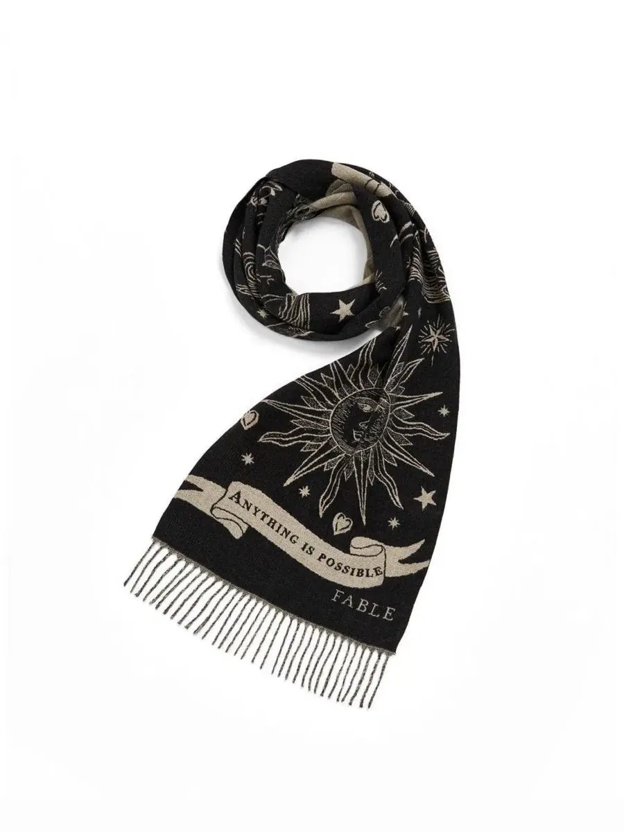 Шарф с жаккардовым узором Freya Celestial Jacquard Fable England — изображение 1 из 4, черный