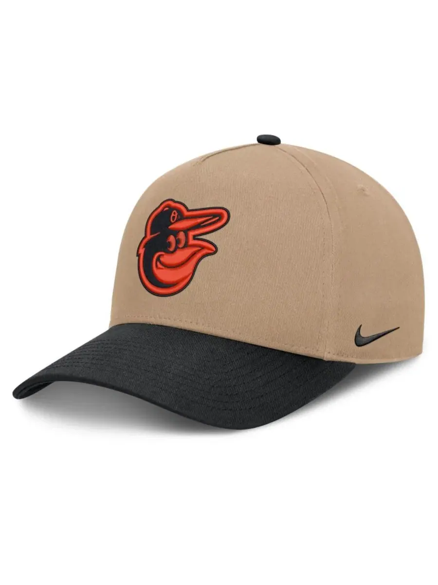 Кепка Nike Baltimore Orioles Rise A-Frame Adjustable — изображение 1 из 4, хаки черный