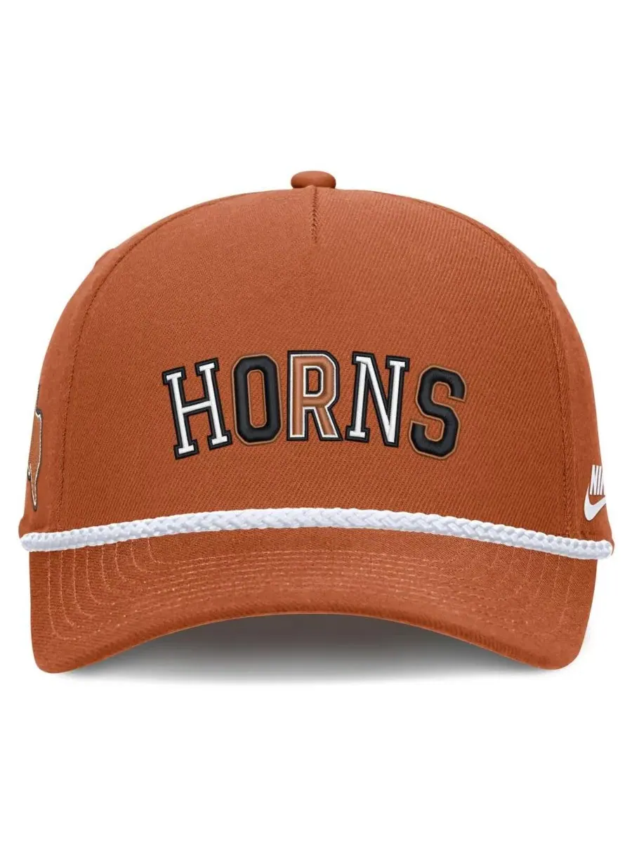 Кепка Nike Rise 5-панельная с веревкой, Texas Longhorns — изображение 2 из 4, оранжевый