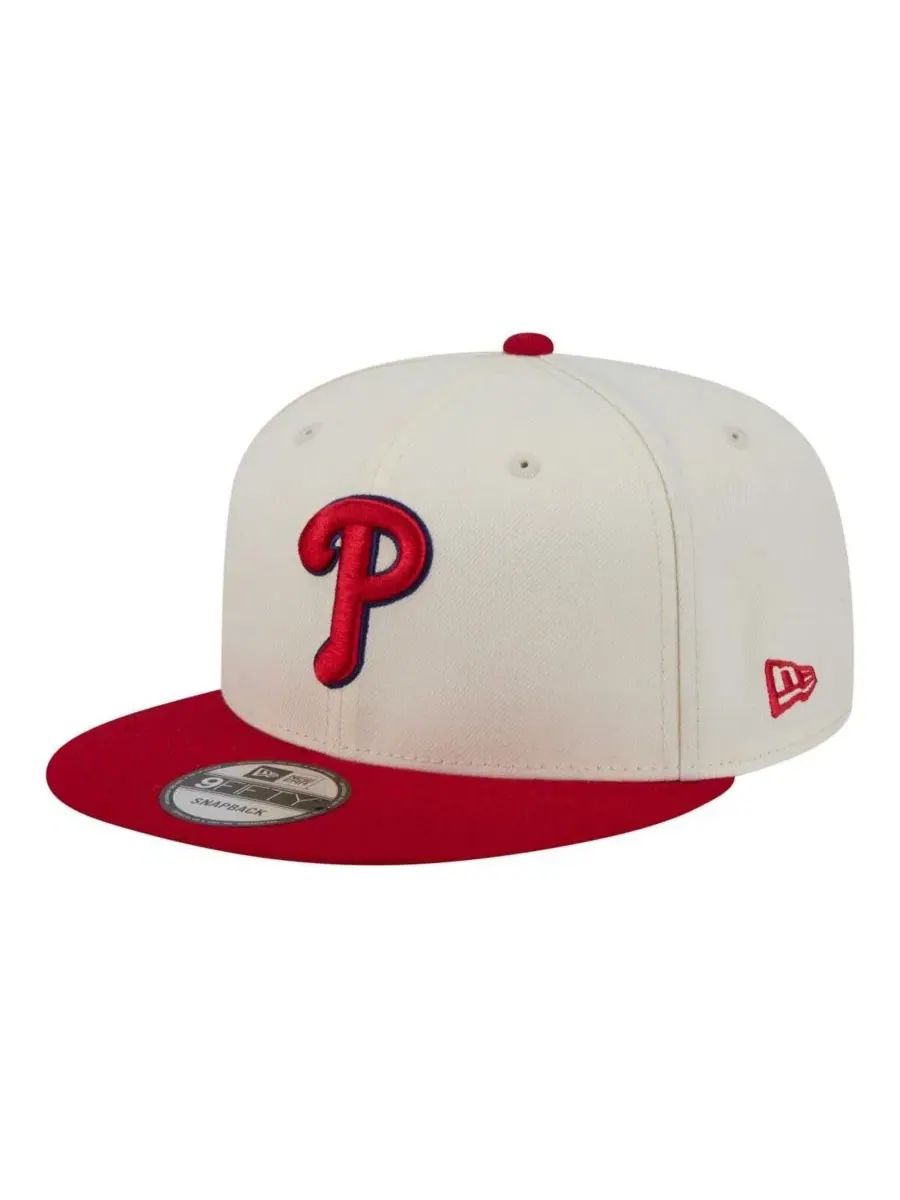 Бейсболка-снэпбек с вышивкой Philadelphia Phillies New Era — изображение 3 из 5, кремовый красный
