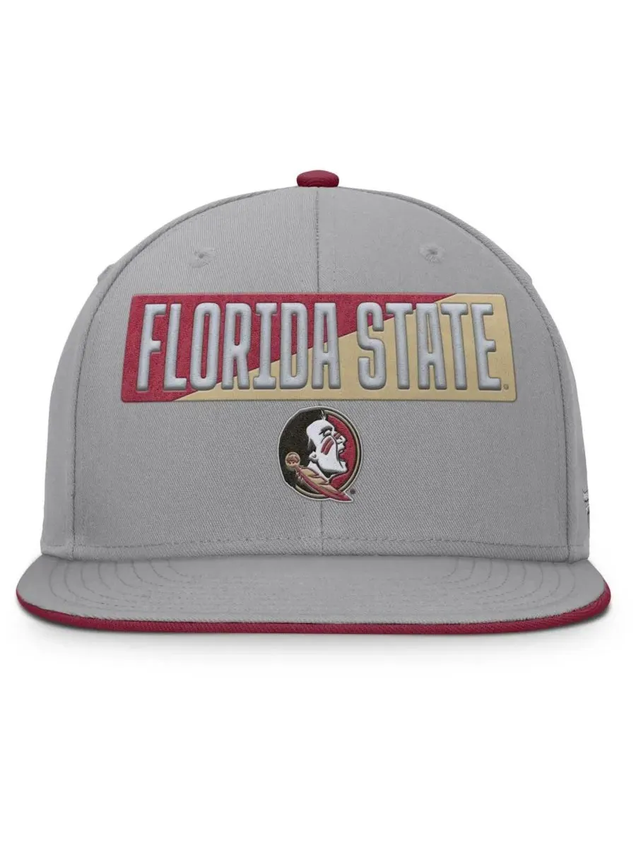 Fanatics Мужская серая бейсболка Florida State Seminoles Duo Snapback — изображение 2 из 4, серый