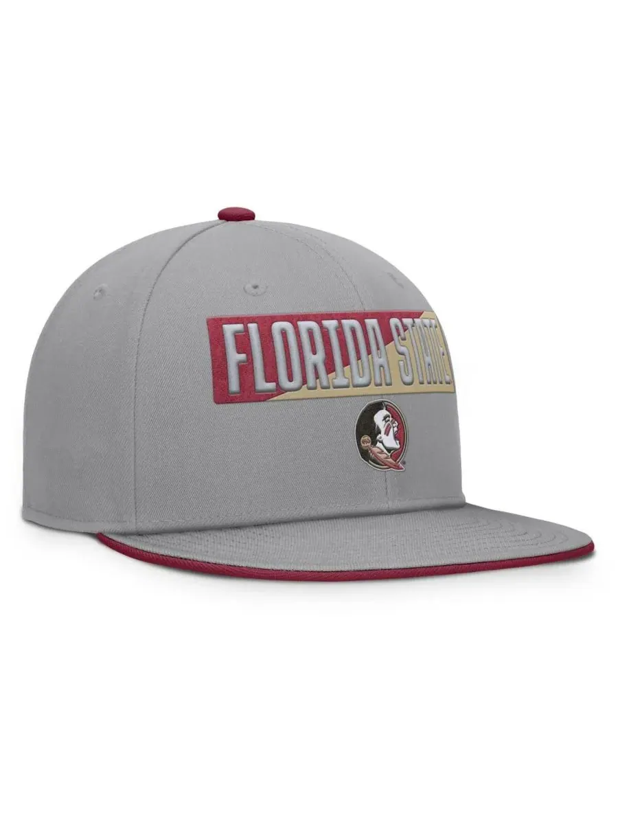 Fanatics Мужская серая бейсболка Florida State Seminoles Duo Snapback — изображение 3 из 4, серый