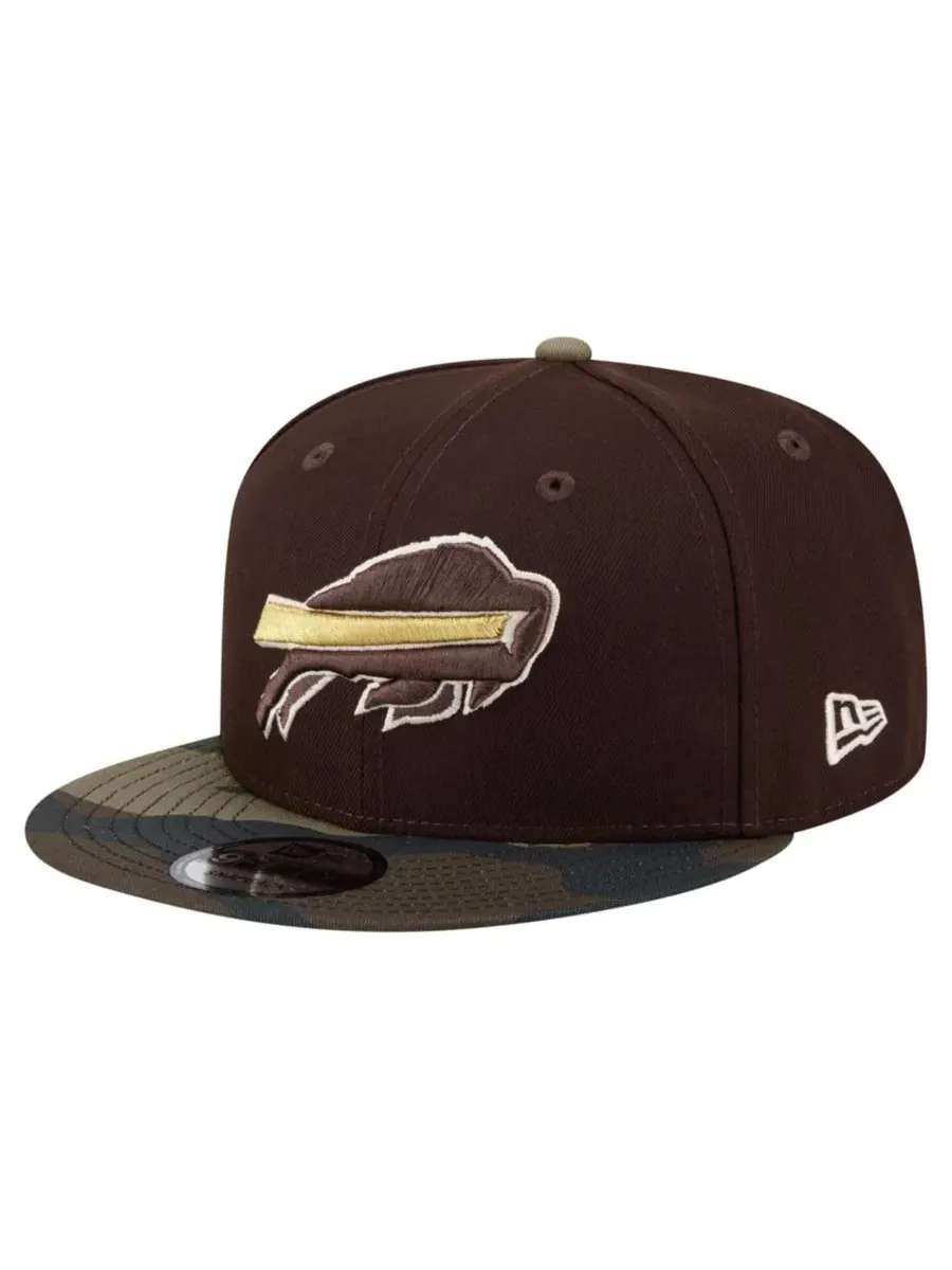 Мужская кепка Buffalo Bills Burnt Wood Camo 9FIFTY Snapback Hat New Era — изображение 1 из 5, коричневый