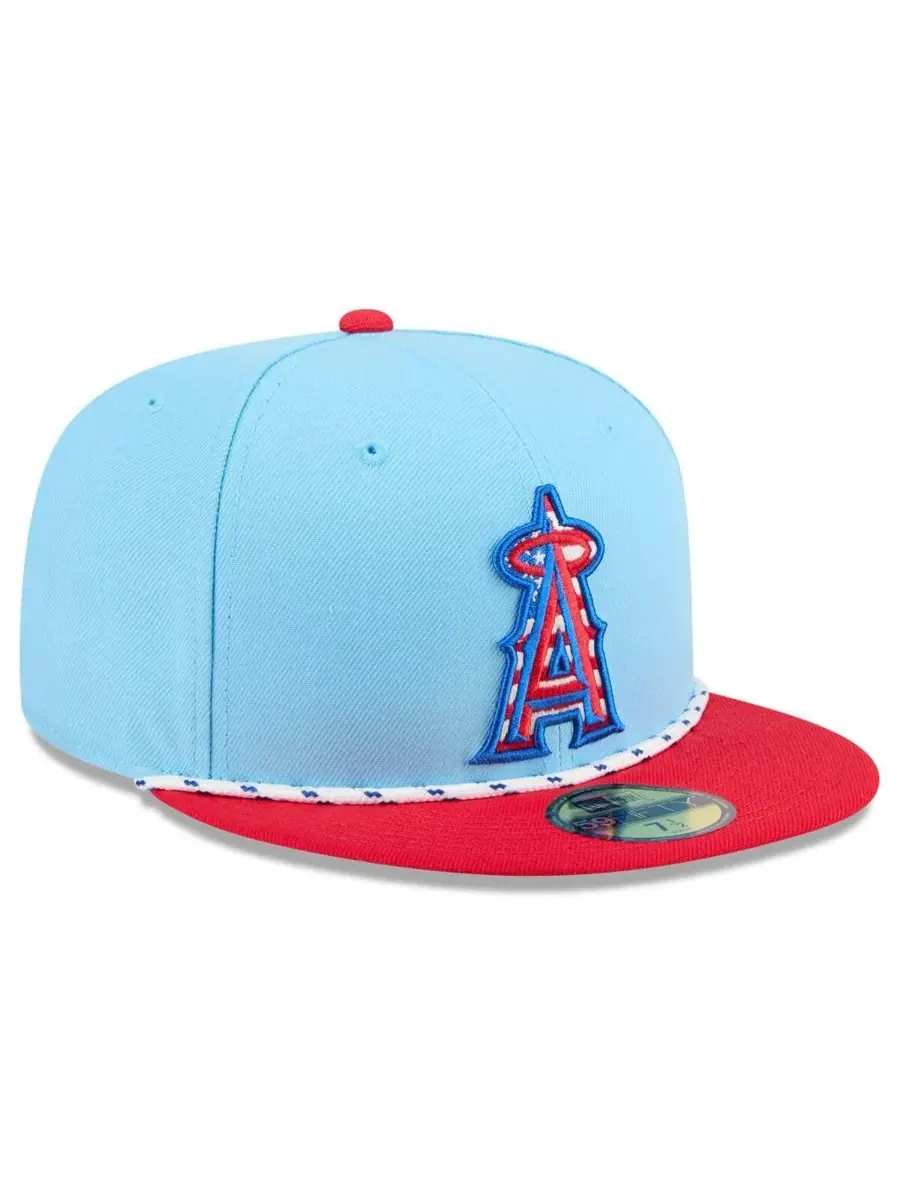 New Era Мужская светло-голубая/красная бейсболка Los Angeles Angels 2025 Fourth of July 59FIFTY — изображение 3 из 4