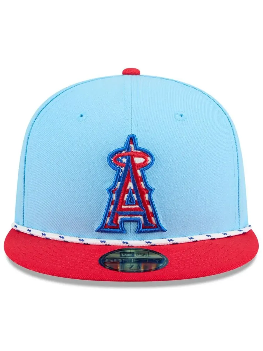 New Era Мужская светло-голубая/красная бейсболка Los Angeles Angels 2025 Fourth of July 59FIFTY — изображение 4 из 4