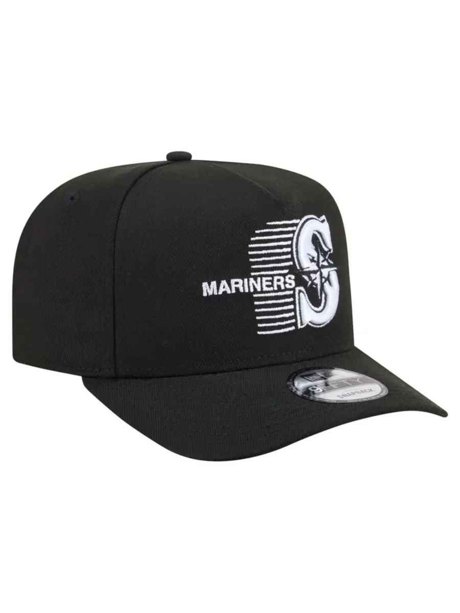 Кепка-снапбек с вышивкой Seattle Mariners, модель Motion A-Frame 9FIFTY New Era — изображение 4 из 5, черный