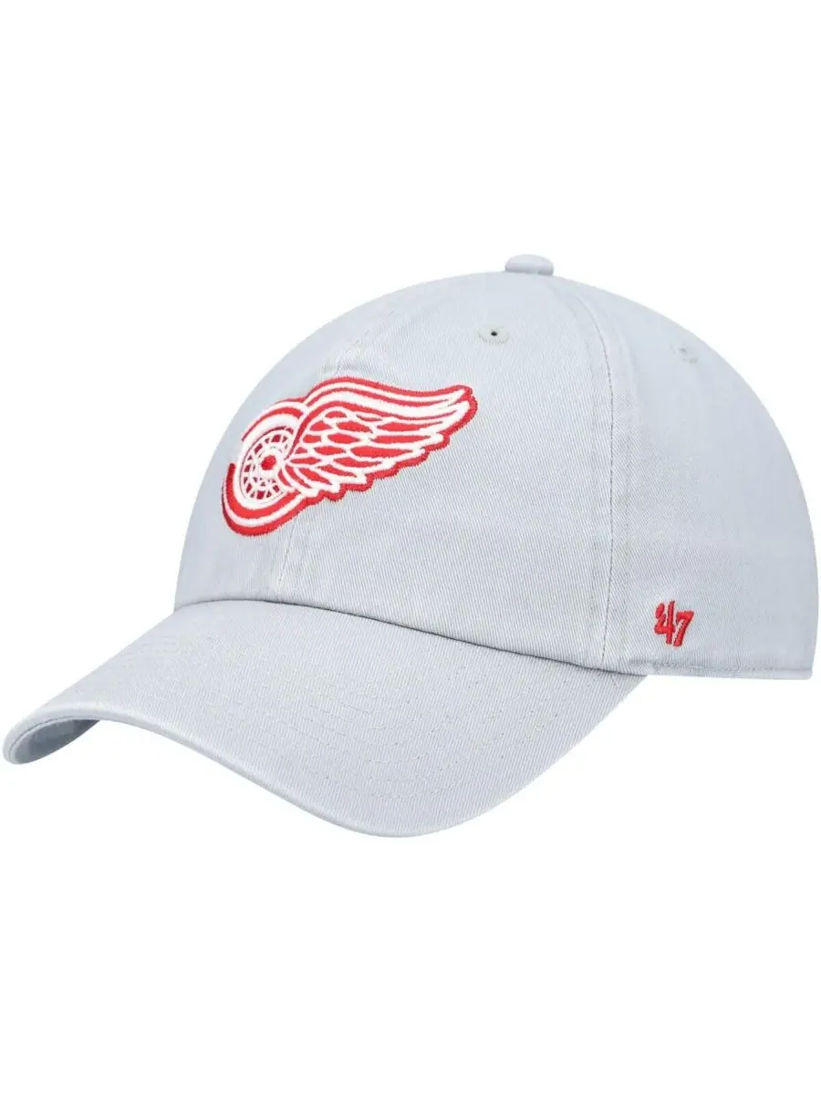 '47 Brand Мужская серая регулируемая кепка с символикой команды Detroit Red Wings — изображение 1 из 2, серый
