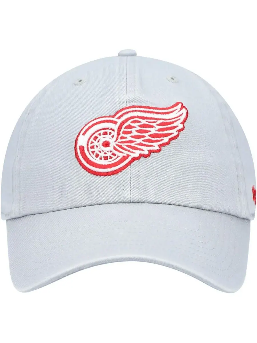 '47 Brand Мужская серая регулируемая кепка с символикой команды Detroit Red Wings — изображение 2 из 2, серый