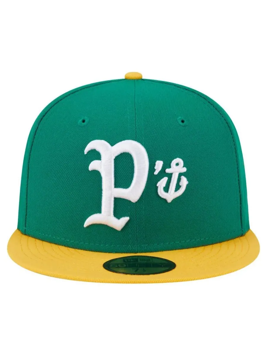 New Era Мужская кепка Stockton Ports Authentic Collection 59FIFTY зеленого/желтого цвета — изображение 2 из 4, зеленый желтый