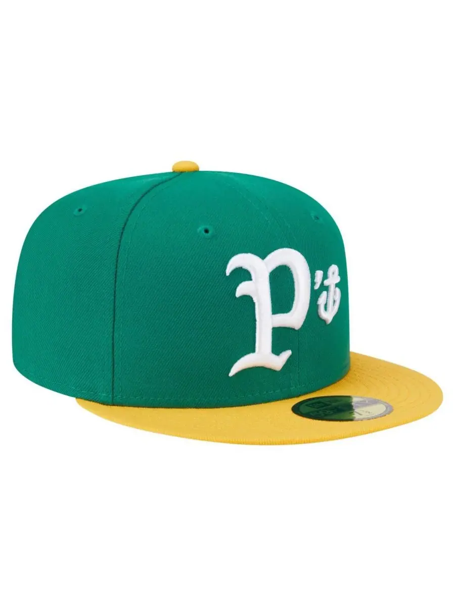 New Era Мужская кепка Stockton Ports Authentic Collection 59FIFTY зеленого/желтого цвета — изображение 3 из 4, зеленый желтый