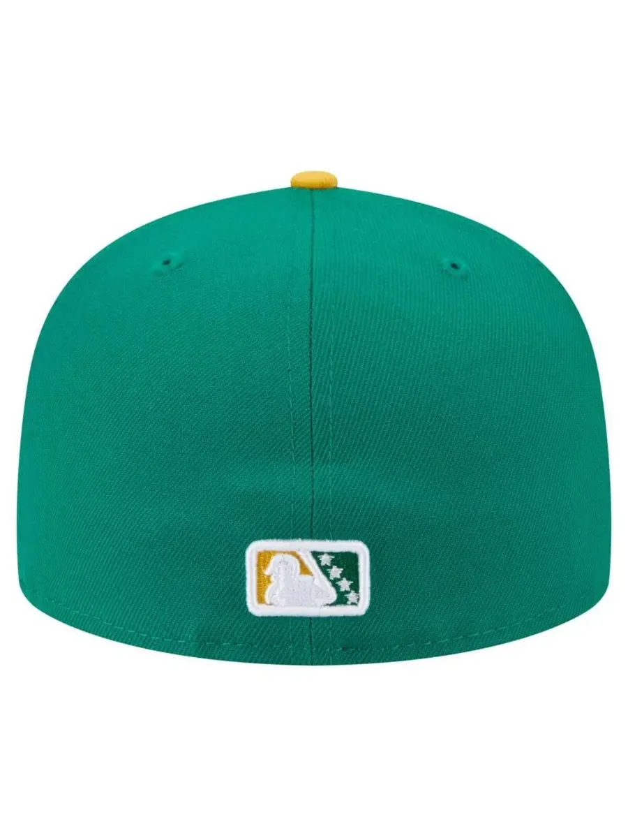 New Era Мужская кепка Stockton Ports Authentic Collection 59FIFTY зеленого/желтого цвета — изображение 4 из 4, зеленый желтый