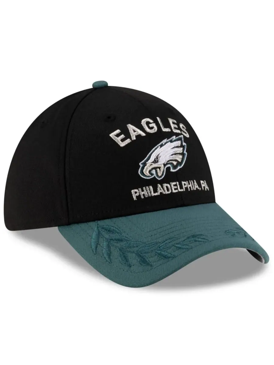 New Era Мужская кепка Philadelphia Eagles 39THIRTY Flex, черно-зеленая, с символикой драфта НФЛ — изображение 5 из 5