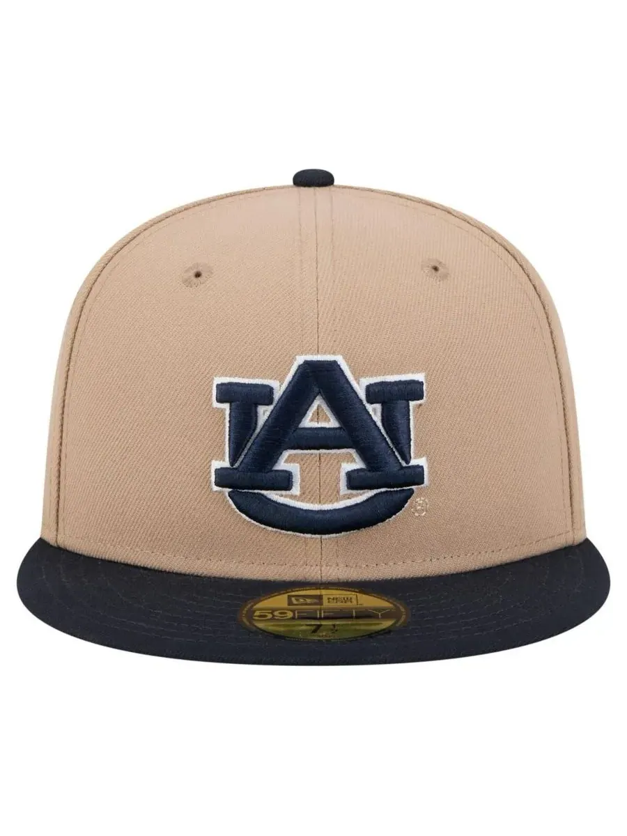 New Era Мужская кепка 59FIFTY цвета хаки с двухцветной отделкой под команду Auburn Tigers — изображение 2 из 5