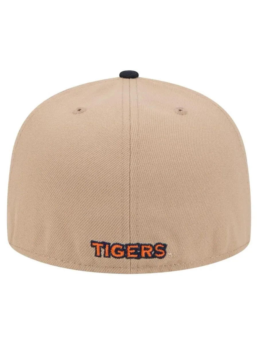 New Era Мужская кепка 59FIFTY цвета хаки с двухцветной отделкой под команду Auburn Tigers — изображение 4 из 5