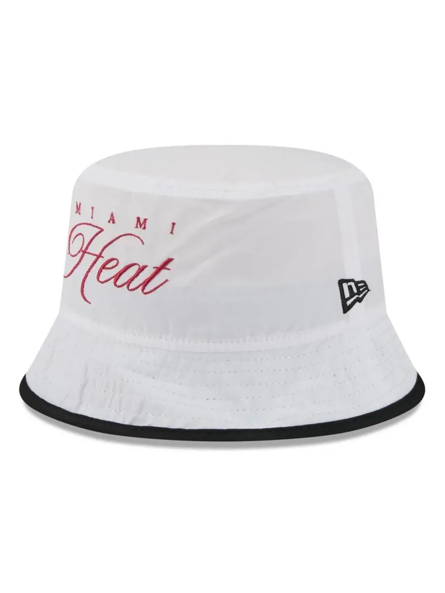 New Era Мужская нейлоновая панама белого/черного цвета с символикой команды Miami Heat на драфте — изображение 3 из 4