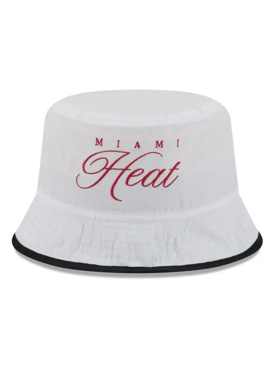New Era Мужская нейлоновая панама белого/черного цвета с символикой команды Miami Heat на драфте — изображение 4 из 4