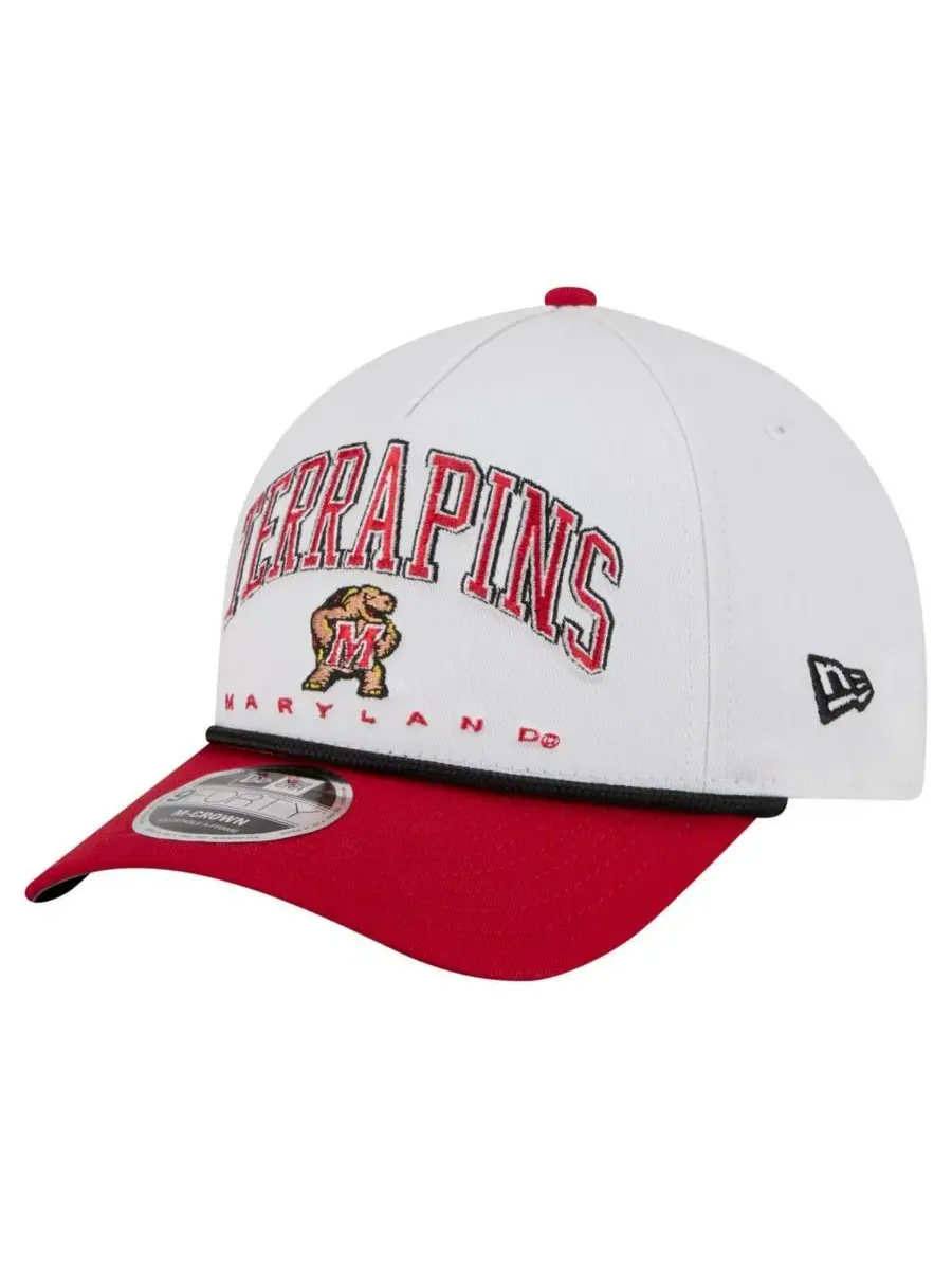 New Era Мужская бело-красная кепка Maryland Terrapins Arch Two-Tone Rope 9FORTY A-Frame M-Crown с — изображение 1 из 5