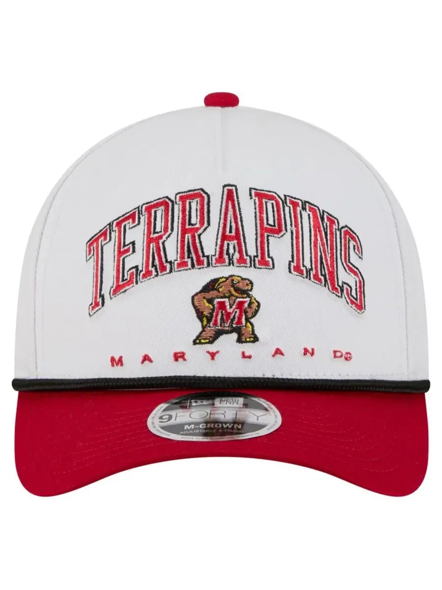 New Era Мужская бело-красная кепка Maryland Terrapins Arch Two-Tone Rope 9FORTY A-Frame M-Crown с — изображение 2 из 5