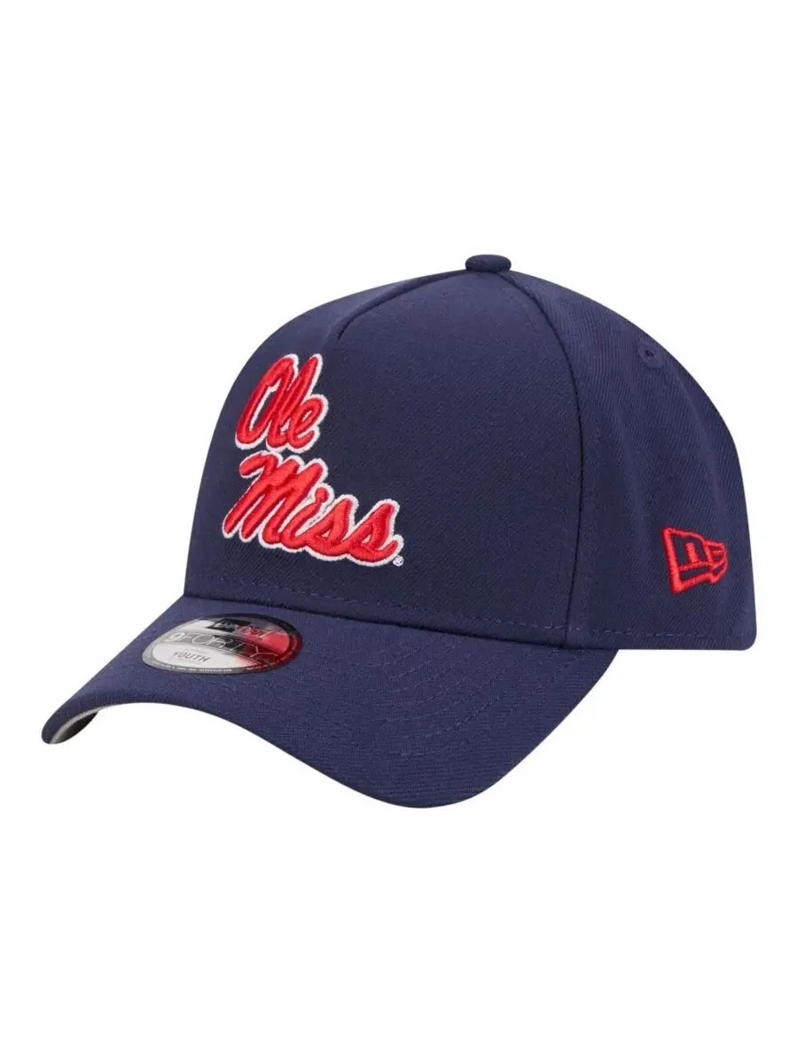 Кепка New Era 9FORTY A-Frame с вышивкой Ole Miss Rebels — изображение 1 из 5, темно-синий