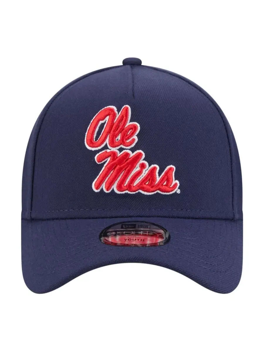 Кепка New Era 9FORTY A-Frame с вышивкой Ole Miss Rebels — изображение 2 из 5, темно-синий