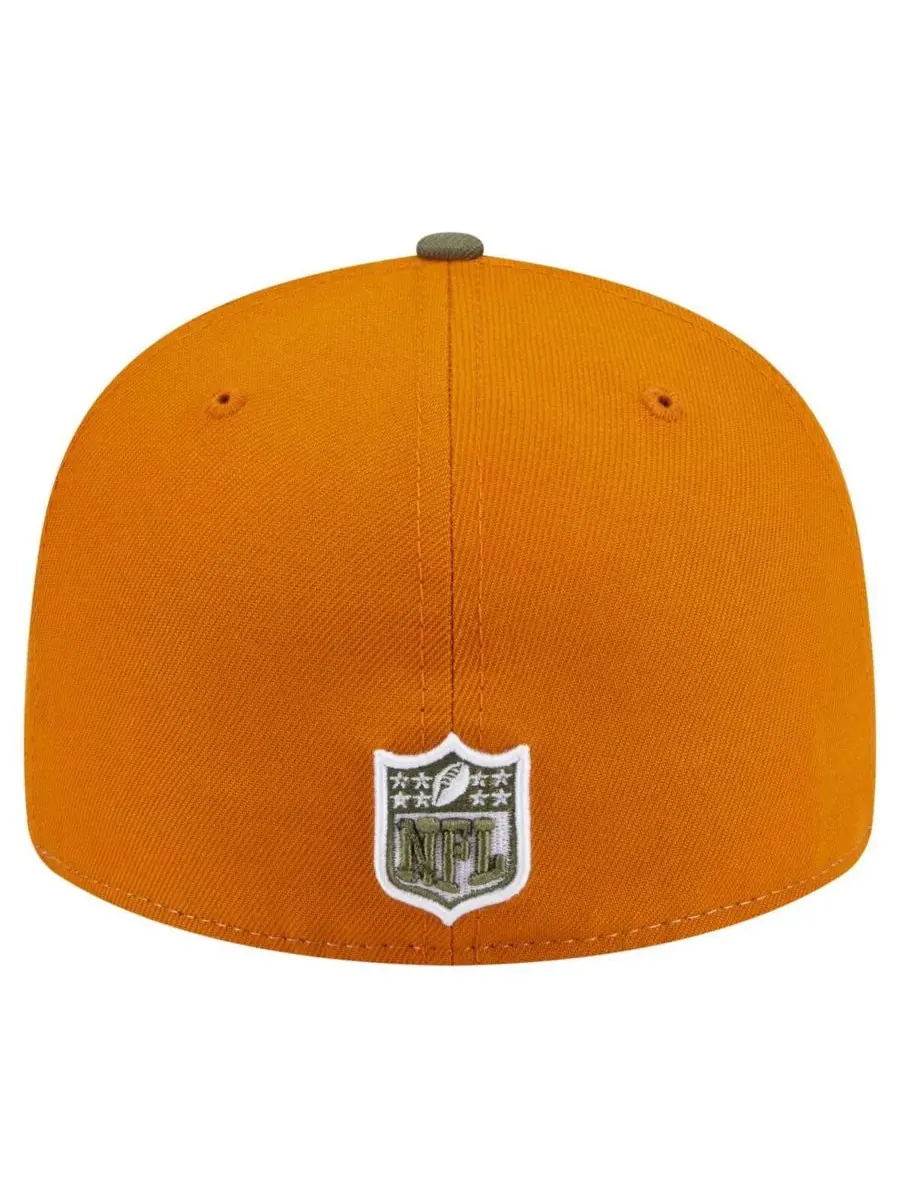 New Era Мужская кепка Miami Dolphins Two-Tone Color Pack Split Panel 59FIFTY оливково-коричневого — изображение 3 из 4