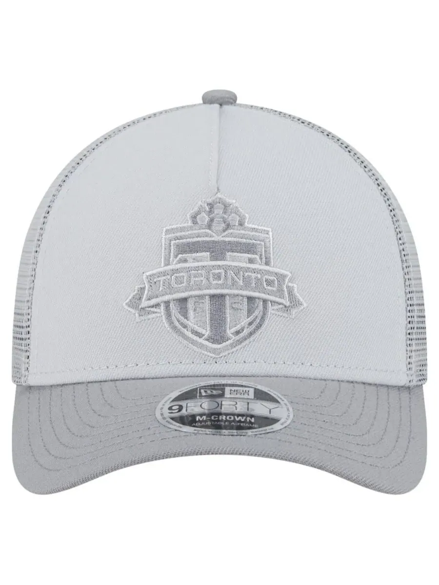 New Era Мужская серая кепка-тракер Toronto FC Color Pack 9FORTY M-Crown A-Frame с регулируемой — изображение 3 из 4, серый