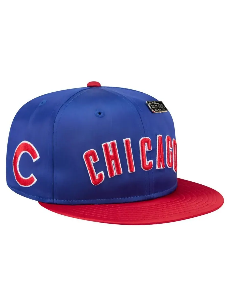 New Era Мужская атласная кепка Chicago Cubs 59FIFTY королевского синего/красного цвета — изображение 1 из 5, красный
