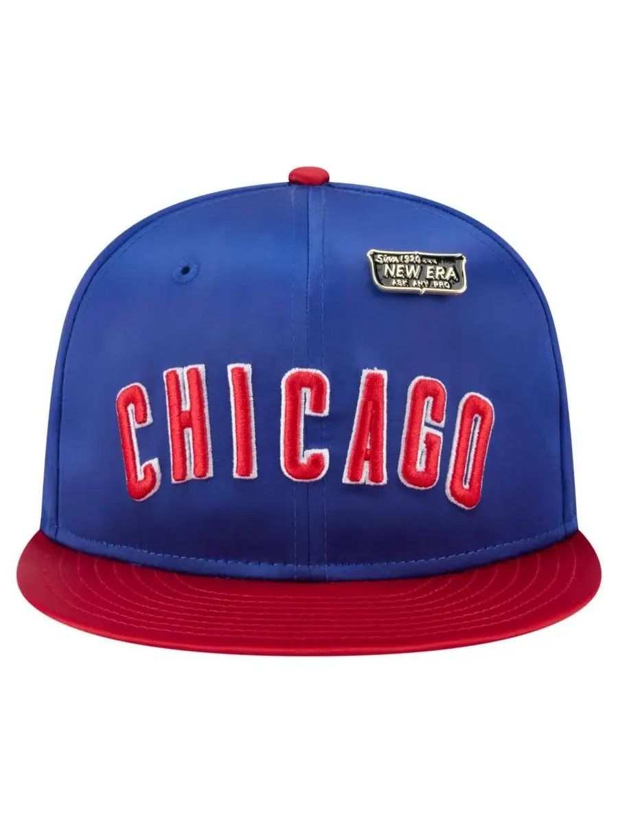 New Era Мужская атласная кепка Chicago Cubs 59FIFTY королевского синего/красного цвета — изображение 2 из 5, красный