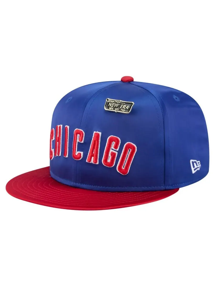 New Era Мужская атласная кепка Chicago Cubs 59FIFTY королевского синего/красного цвета — изображение 3 из 5, красный