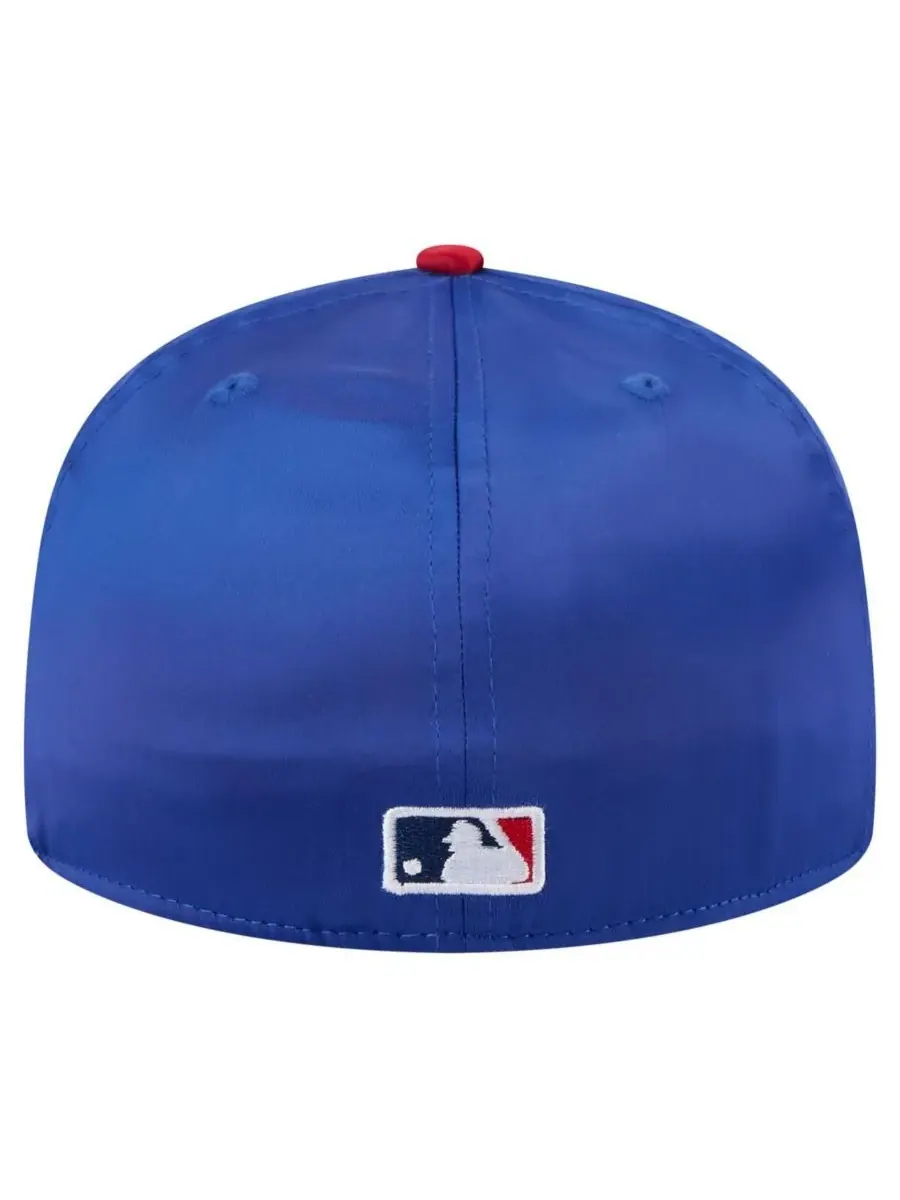 New Era Мужская атласная кепка Chicago Cubs 59FIFTY королевского синего/красного цвета — изображение 4 из 5, красный