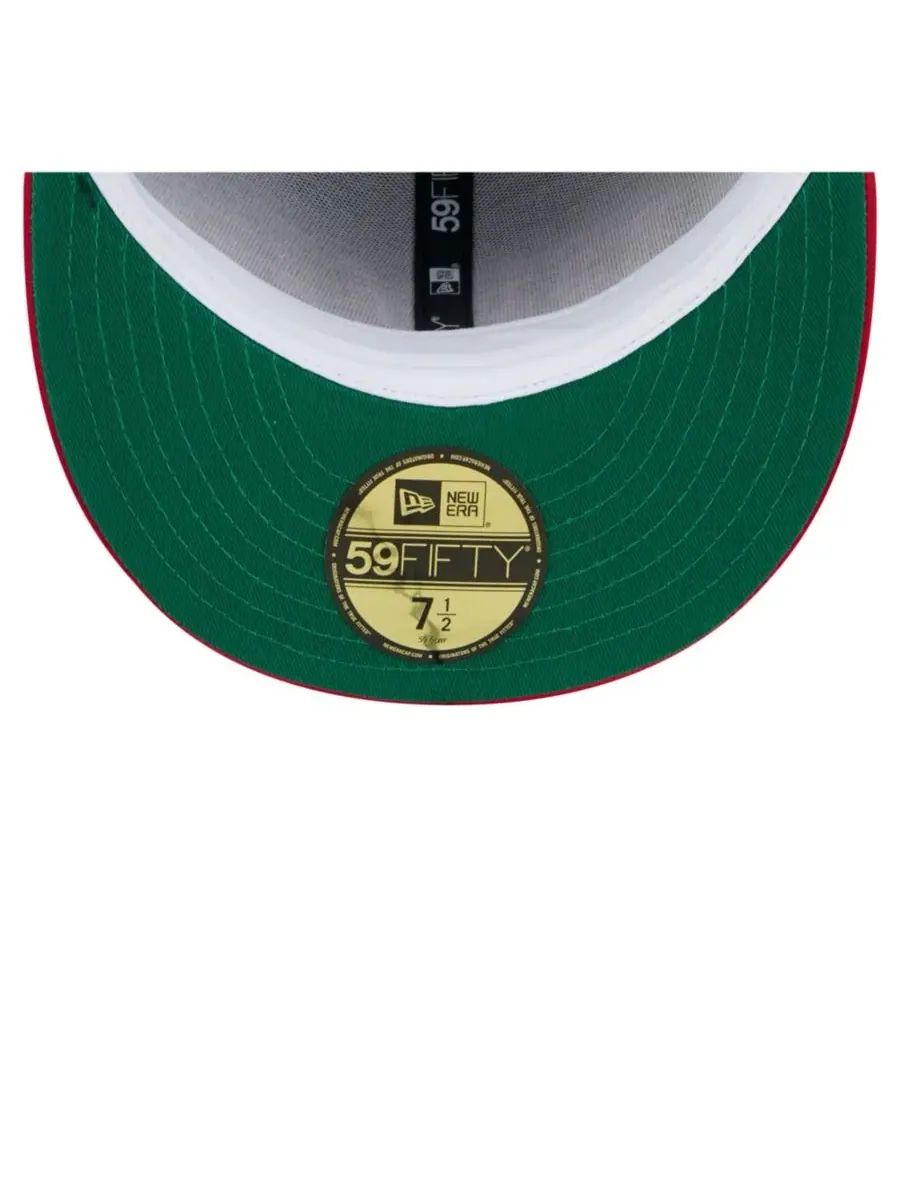New Era Мужская атласная кепка Chicago Cubs 59FIFTY королевского синего/красного цвета — изображение 5 из 5, красный