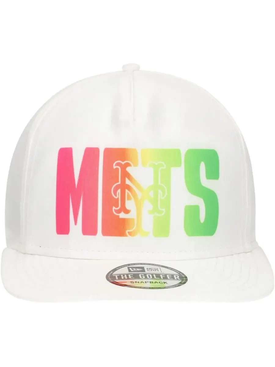 New Era Мужская белая кепка-бейсболка New York Mets Spring Spectrum Golfer Snapback — изображение 2 из 4, белый